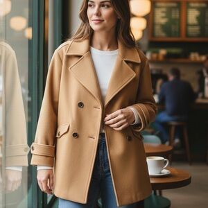 Women's Marc New York Tan Double-Breasted Coat